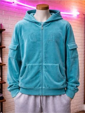 BCBGMAXAZRIA Aqua Hoodie Sleeves Pockets Womens Size 2X